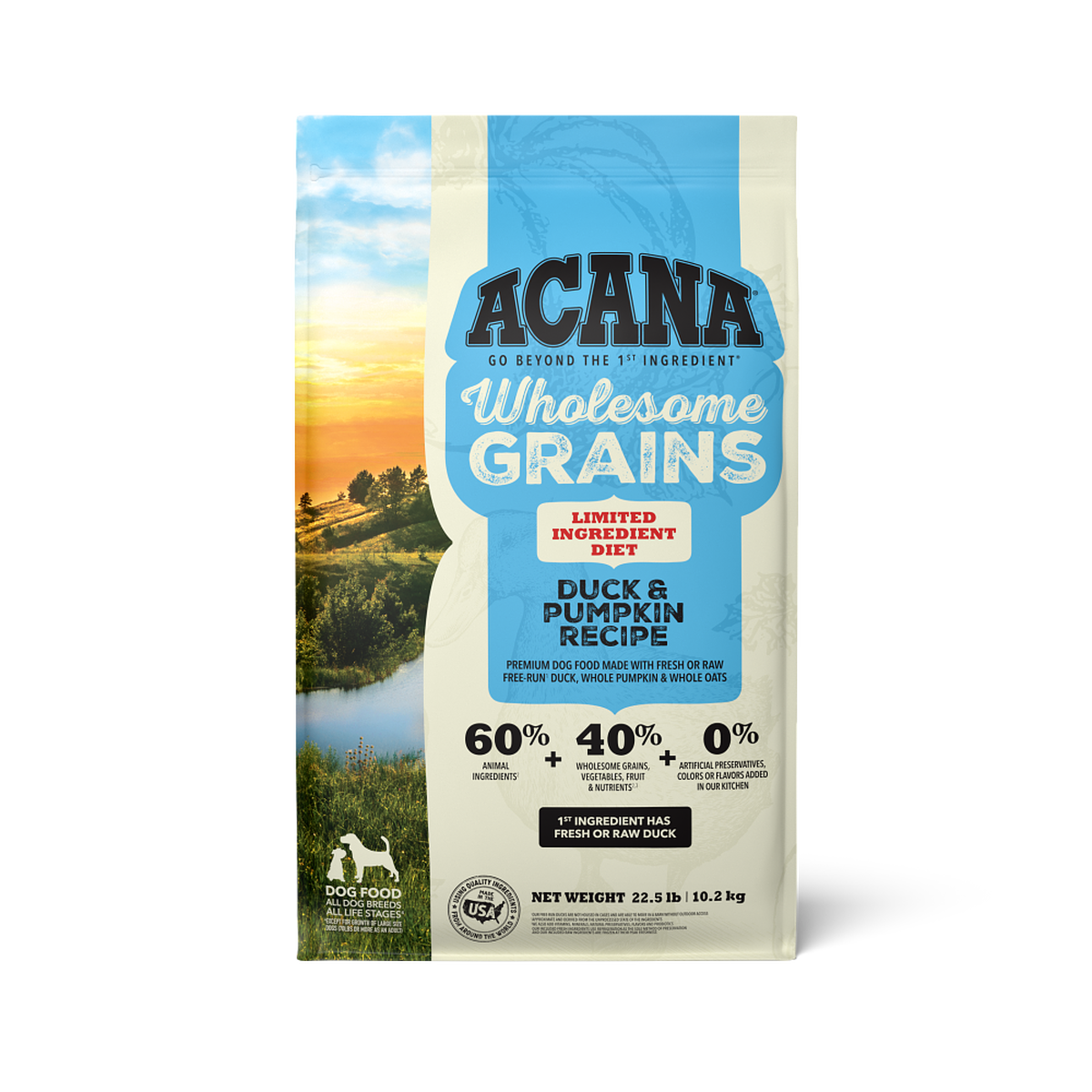ACANA Wholesome Grains Limited Ingredient Diet Dry Dog Food, Duck & Pumpkin Recipe