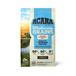 ACANA Wholesome Grains Limited Ingredient Diet Dry Dog Food, Duck & Pumpkin Recipe