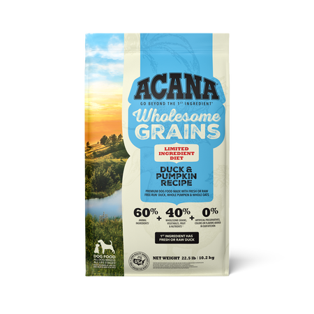 ACANA Wholesome Grains Limited Ingredient Diet Dry Dog Food, Duck & Pumpkin Recipe