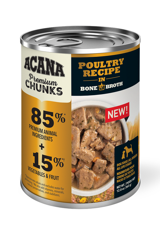 ACANA Premium Chunks Poultry Recipe in Bone Broth Wet Dog Food