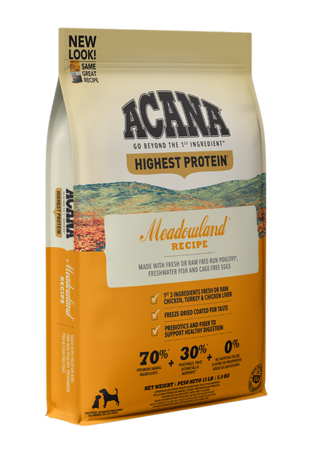 Highest Protein Meadowland Recipe Dry Dog Food