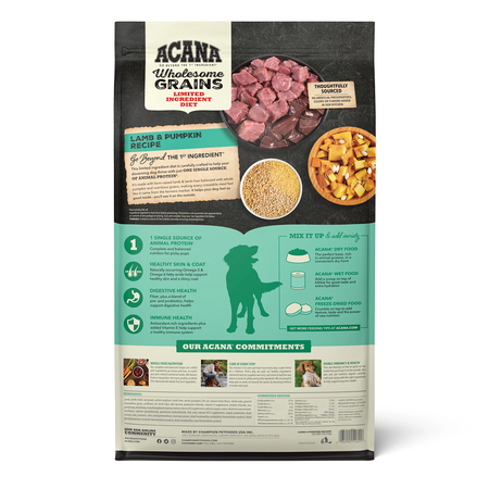 ACANA Wholesome Grains Limited Ingredient Diet Lamb & Pumpkin Recipe Dog Food