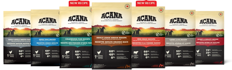 Acana Dog Adult bag lineup