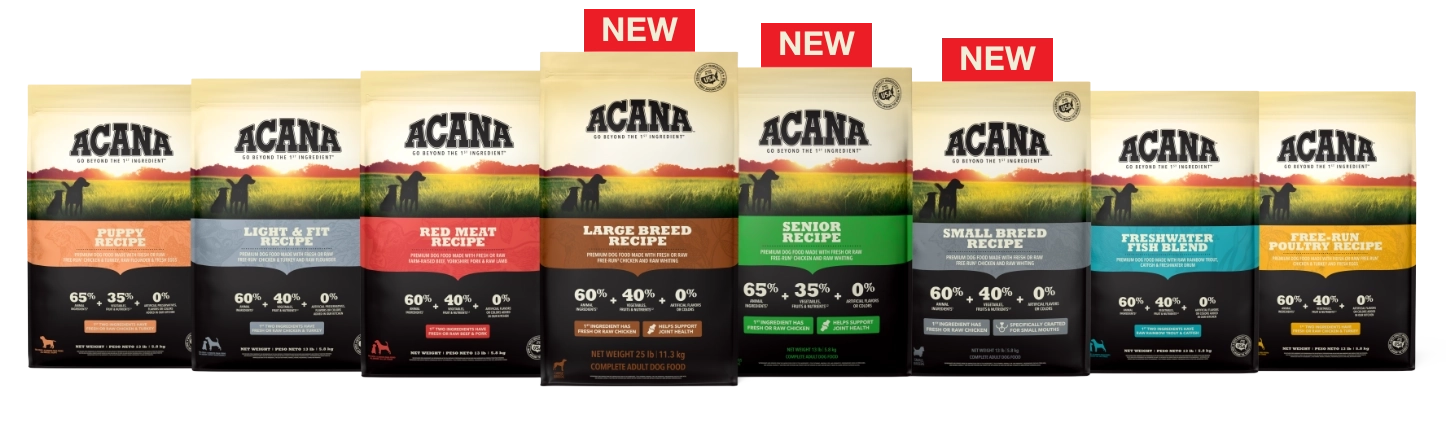 Acana Dog bag lineup