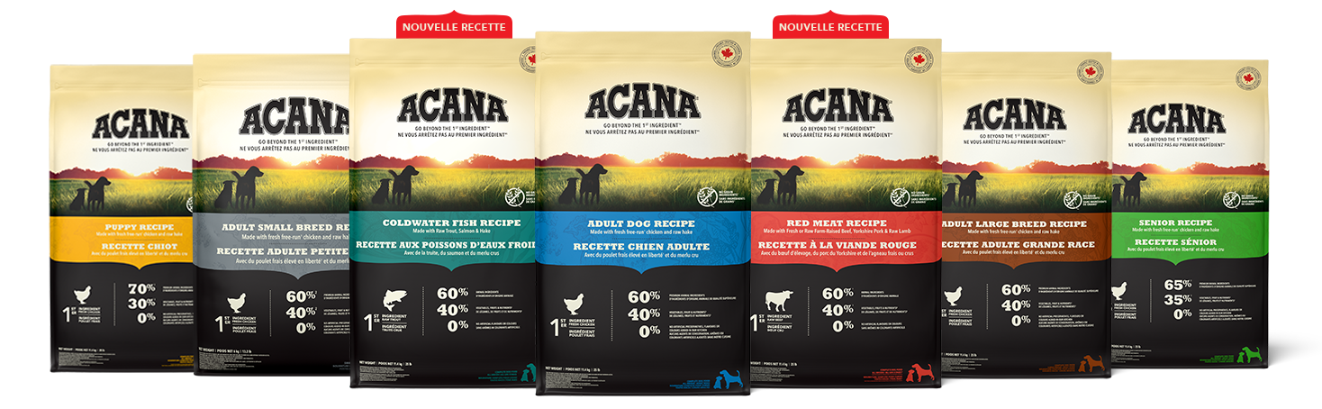 Gamme de sacs pour chiens ACANA